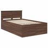 vidaXL Bed Frame with Headboard Brown Oak 120 x 190 cm Engineered Wood
