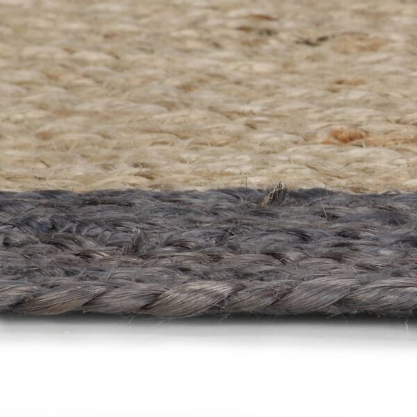 vidaXL Handmade Rug Jute with Dark Grey Border 240 cm