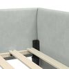 vidaXL Corner Bed Frame Light Grey 90 cm x 200 cm Velvet