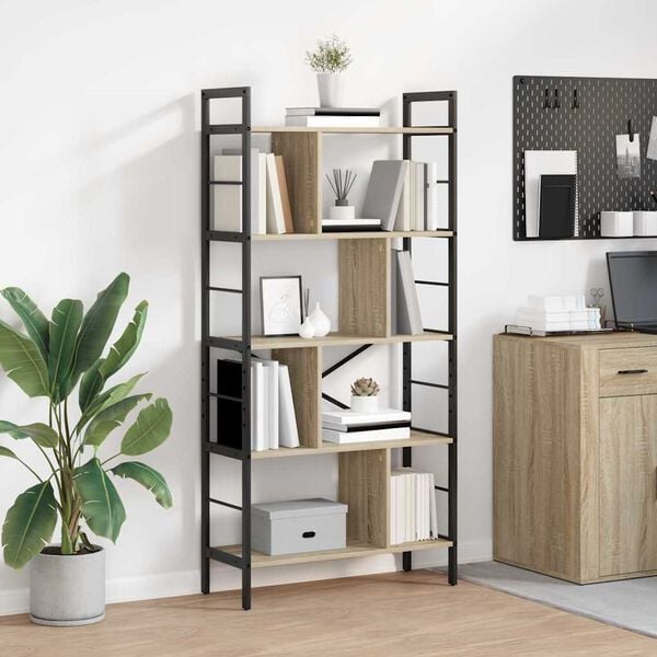 vidaXL Bookshelf Sonoma Oak 75 x 30 x 156 cm Engineered Wood
