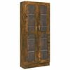 vidaXL Vitrine Cabinet Smoked Oak 82,5x30,5x185 cm Engineered Wood