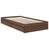 vidaXL Storage Bed with Drawer Brown Oak 100 x 200 cm Engineered Wood