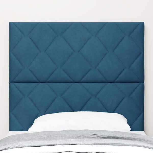 vidaXL LED Headboard with Headboard Dark Blue 90 cm Faux Leather