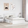 vidaXL Bed Frame with Headboard White 150 x 200 cm Engineered wood