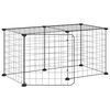 vidaXL 8-Panel Pet Cage with Door Black 70x35x35 cm Steel