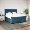 vidaXL Box Spring Bed with Mattress Blue 200x200 cm Velvet