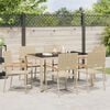 vidaXL Garden Dining Set 7 pcs Beige Poly Rattan