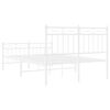 vidaXL Metal Bed Frame without Mattress with Footboard White 120x190cm
