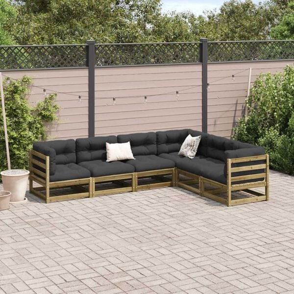 vidaXL 6 Piece Garden Sofa Set Impregnated Wood Pine