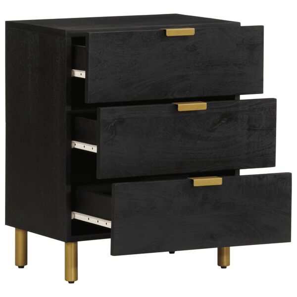 vidaXL Bedside Cabinet Black 50x33x62 cm Engineered Wood