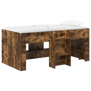 vidaXL Kids'High Bed Frame Smoked Oak 80 x 160 cm Engineered Wood