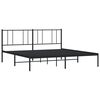 vidaXL Metal Bed Frame without Mattress with Headboard Black 200x200cm