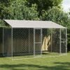 vidaXL Dog Cage 2 pcs Silver 400 x 200 x 258 cm Steel and PE