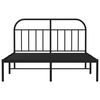 vidaXL Metal Bed Frame without Mattress with Headboard Black 140x190cm