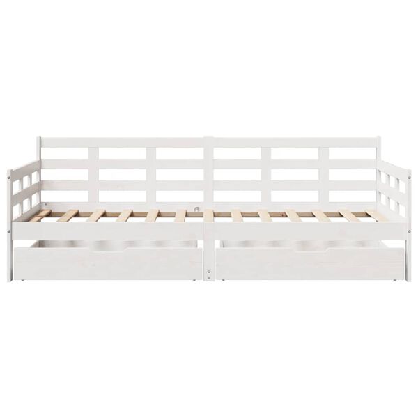 vidaXL Daybed with Drawers without Mattress White 80x200 cm Solid Wood