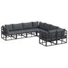 vidaXL Garden Sofa Set 8 pcs Black Steel