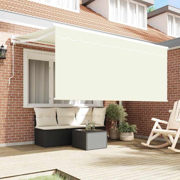 vidaXL Retractable Awning Manual Cream 300 x 200 cm Fabric