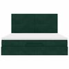 vidaXL Ottoman Bed with Mattresses Dark Green 180x200cm Velvet