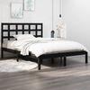 vidaXL Bed Frame without Mattress Black 140x190 cm Solid Wood