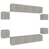 vidaXL 8 Piece TV Cabinet Set Concrete Grey Engineered Wood