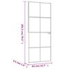 vidaXL Interior Door White 83x201.5 cm Tempered Glass&Aluminium Slim