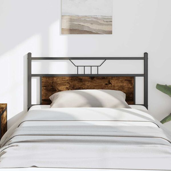 vidaXL Replace Headboard Smoked Oak 100 cm Engineered Wood and Steel