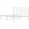 vidaXL Metal Bed Frame without Mattress with Headboard White 107x203cm