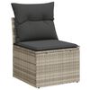 vidaXL 11 Piece Garden Sofa Set with Cushions Light Grey Poly Rattan
