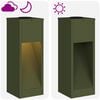 vidaXL Solar Led Pathway Light 2 pcs Olive Green Cold Rolled Steel
