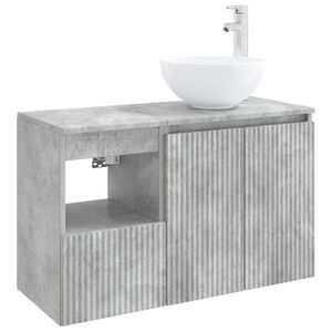 vidaXL Bathroom Furniture Set 2 pcs Concrete Grey Engineered Wood