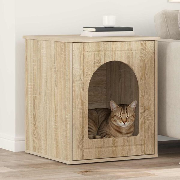 vidaXL Cat House Sonoma 53 x 52 x 62 cm Engineered Wood