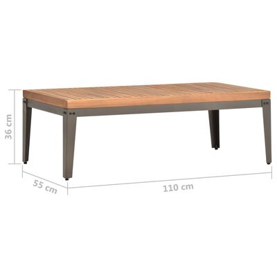 vidaXL Garden Coffee Table 110x55x36 cm Solid Acacia Wood