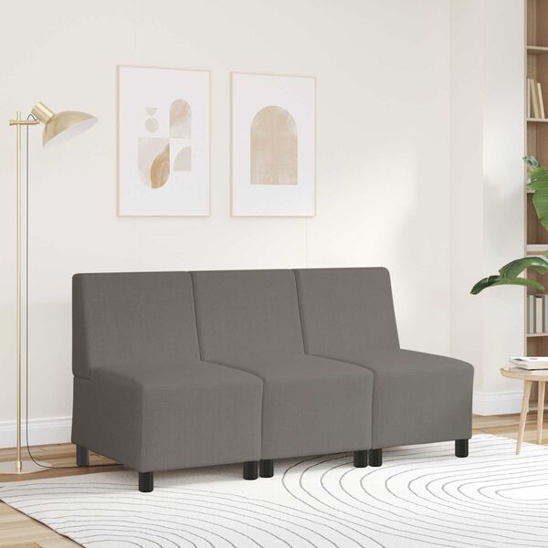 vidaXL Modular Sofa Unit Armless Light Grey 55 x 74 x 82 cm