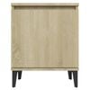 vidaXL Bed Cabinet with Metal Legs Sonoma Oak 40x30x50 cm