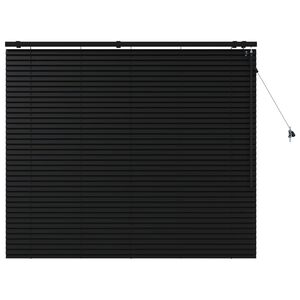 vidaXL Venetian Blind Black 140 x 130 cm 35 mm Solid Paulownia Wood