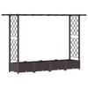 vidaXL Raised Bed with Trellis and Roof Brown 203 x 40 x 121 cm PP