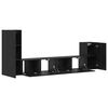 vidaXL Wall TV Cabinet Wall-mounted 3 pcs Black Oak Engineered Wood