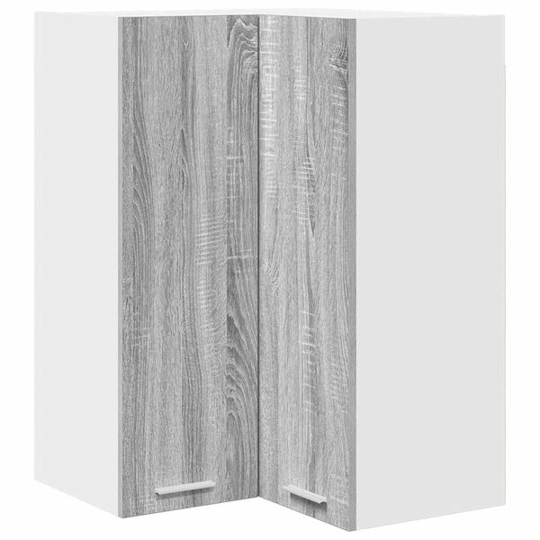 vidaXL Hanging Cabinet Grey Sonoma and White 57 x 57 x 80 cm