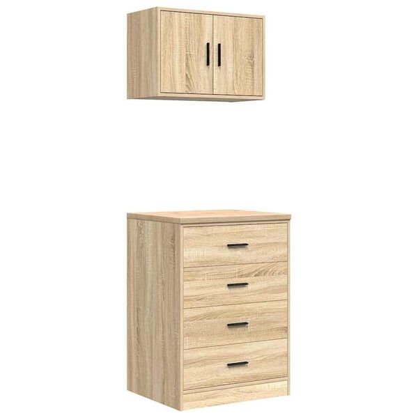 vidaXL Garage Cabinets 2 pcs Sonoma Oak Engineered Wood