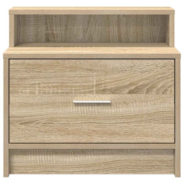vidaXL Bedside Cabinet with Drawer Sonoma Oak 51x31x47 cm