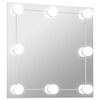 vidaXL Wall Mirror with LED Lights Square Glass