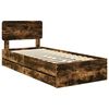 vidaXL Bed Frame with Headboard Smoked Oak 75 x 190 cm Engineered Wood