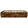 vidaXL Bed Frame with LED without Mattress Smoked Oak 180x200 cm Super King
