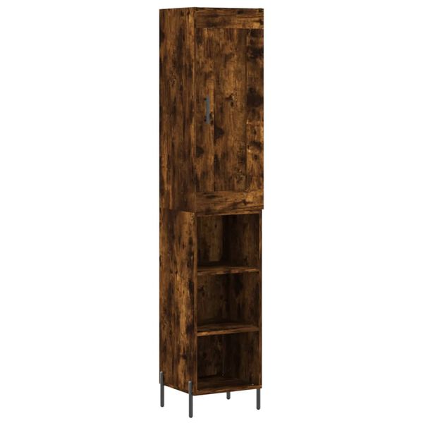 vidaXL Highboard Smoked Oak 34.5x34x180 cm Engineered Wood