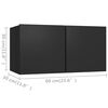 vidaXL TV Cabinets 4 pcs Black 60x30x30 cm Engineered Wood