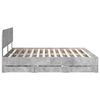 vidaXL Bed Frame with Drawer Concrete Grey 200 x 200 cm Engineer Wood