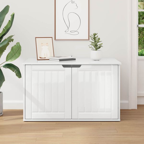 vidaXL Cat House Gloss White 85 x 55 x 50.5 cm Engineered Wood