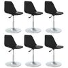 vidaXL Swivel Dining Chairs 6 pcs Black PP