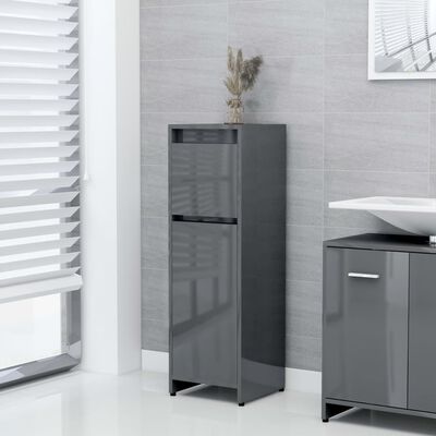 vidaXL 3 Piece Bathroom Furniture Set High Gloss Grey Engineered Wood