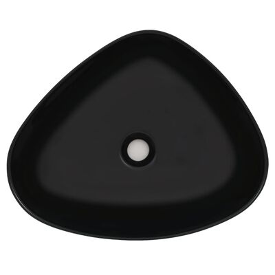 vidaXL Basin Ceramic Triangle Black 50.5x41x12 cm